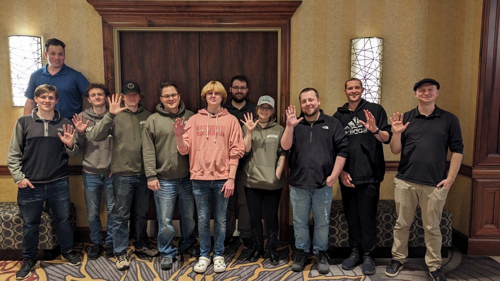 group of PTCC students that took fifth at midwest regional cyber defense competition