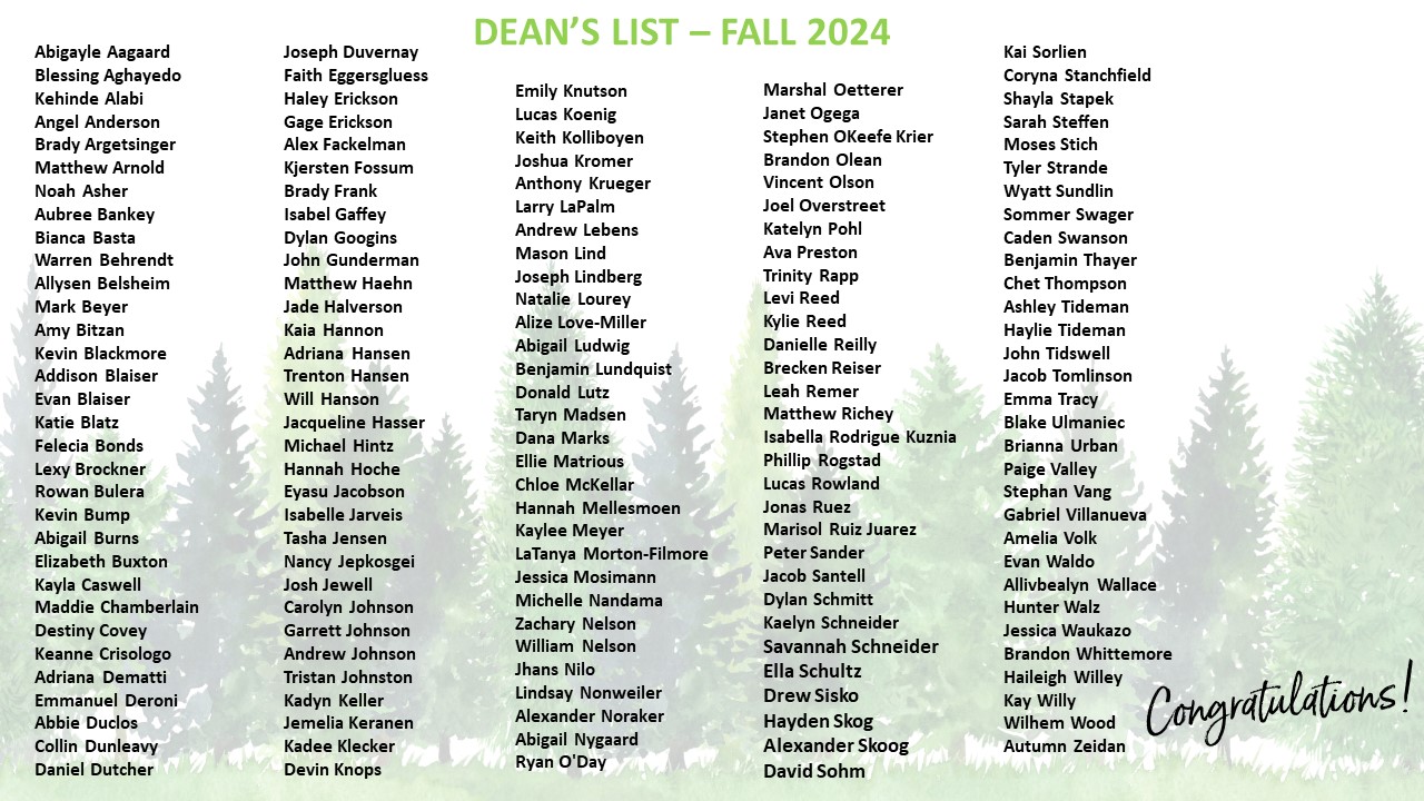 Dean’s List Honor – Fall 2024